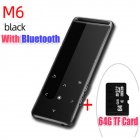 M6 Bluetooth-compatible Lossless Mp3mp4  Player 10 Brightness Setting Mp5mp6 Walkman Fm Radio Ebook Voice Recorder Support Tf Card 64G