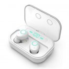 M7 LED Digital Display TWS <span style='color:#F7840C'>Earphones</span> Mini Stereo Headphones Bluetooth5.0 with 3600mAh Charging Case for Mobile Power Bank white