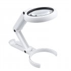 Magnifying Glass With Light 8led Magnifier Foldable Desktop Reading Ring Light For Jewelry Appraisal Repair White