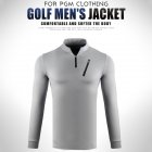 Male Golf Autumn Winter Clothes Stand Collar Long Sleeve T-shirt Windproof Warm Suit YF213 gray_XL