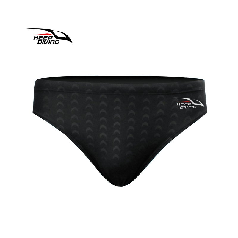 Male Professional Breathable Swim Briefs Quick-dry Swimming Trunks Comfortable Swim Wear Gift black_L