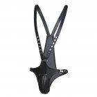 Male Rompers Leather Harness Restraint Straps On Belts Cock Cage Adjustable Pants Leather Pants
