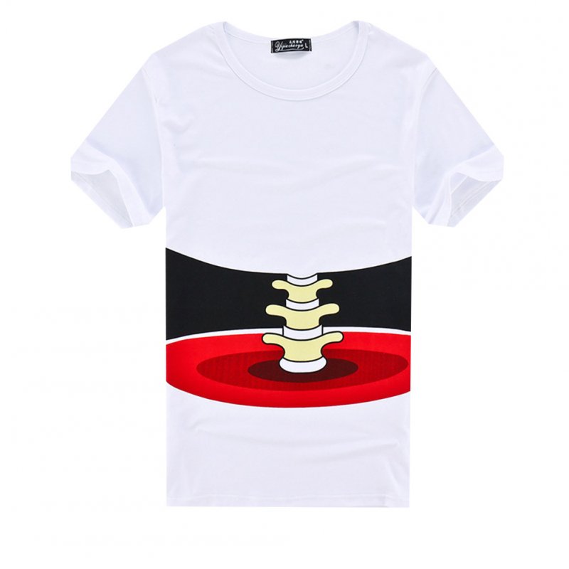 Men 3D Bone Printing Short Sleeve T- Shirt for Summer Wear