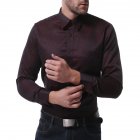 Men Casual Long Sleeve Formal Shirt Business Lapel Adults Tops Black_XL