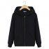 Men Casual Loose Long Sleeve Hoodie Simple Sports Hooded Sweatshirt Zipper Coat black L 159 84 187 39Ib 