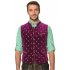 Men Casual Vest Beer Festival Waistcoat for Bavarian Traditional Costume Festival Party Embroidered rose red 54
