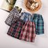 Men Cotton Plaid Printing Loose Boxer Shorts Pyjamas for Home Wear Random Style random color XXXXL
