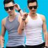 Men Fashion Summer Solid Color Sleeveless Vest Shirt for Gym Fitness Sports white XL