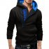 Men Fashionable Hoodie Letter Logo Casual Sweatshirts Hooded Pullover Top Black blue M