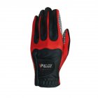 Men Golf Fiber Cloth Gloves Left/Right Hand Glove Magic Elastic Particles Men Slip-resistant Accessories [Left hand] black red_S