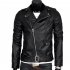 Men Leather Jacket Slim Fit Motorcycle Jacket Zipper Casual Coat Spring Autumn Winter black L