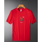 Men Round Neck Short Sleeves Tops Summer Fashion Cartoon Rabbit Printing T-shirt Casual Large Size Shirt red M