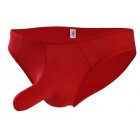 Men Sexy Briefs Multicolor Soft Comfortable Lightweight Breathable Ultra-thin Ice Silk Underwear red XL