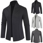 Men Simple Cardigan Slim Sweater Jacket Men V-collar Sweater black_XL