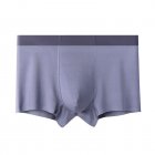 Men Underwear Plus Size Loose Modal Seamless Underpants Middle Waist Solid Color Breathable Underwear elegant gray 3XL (82.5-95kg)