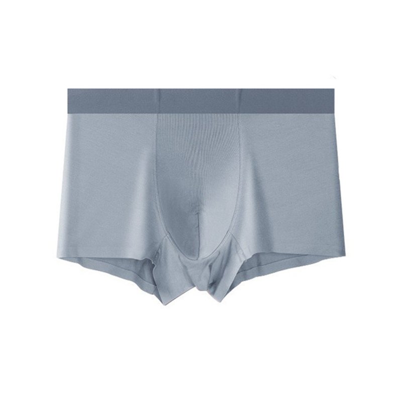 Men Underwear Plus Size Loose Modal Seamless Underpants Middle Waist Solid Color Breathable Underwear Light gray green L (45-57.5kg)