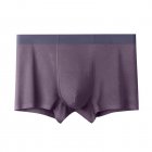 Men Underwear Plus Size Loose Modal Seamless Underpants Middle Waist Solid Color Breathable Underwear light purple 2XL (70-82.5kg)