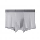 Men Underwear Plus Size Loose Modal Seamless Underpants Middle Waist Solid Color Breathable Underwear grey 5XL (107.5-120kg)