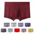 Men Underwear Plus Size Loose Modal Seamless Underpants Middle Waist Solid Color Breathable Underwear bright red 6XL  120 132 5kg 