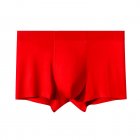 Men Underwear Plus Size Loose Modal Seamless Underpants Middle Waist Solid Color Breathable Underwear bright red 6XL (120-132.5kg)