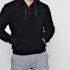 Men Warm Solid Color Plush Hooded Sweatshirt with Zipper