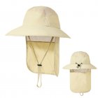 Men Women Outdoor Sun Hats With Lanyard Neck Flap Lightweight Breathable Upf 50+ Sun Protection Fishing Hat beige