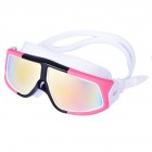 Men Women Swimming Goggles Thickened Waterproof High-definition Double Layer Anti-fog Swim Eyewear C pink white