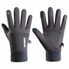 Men Women Thermal Fleece Gloves Waterproof Running Jogging Cycling Ski Sports Touchscreen Fleece Gloves gray_One size