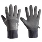 Men Women Thermal Fleece Gloves Waterproof Running Jogging Cycling Ski Sports Touchscreen Fleece Gloves grey_One size