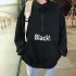 Men s Hoodie Autumn and Winter Loose Pullover Letter Printing Jacket Black  XXL