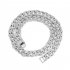 Men s Necklace Hip hop Style Full diamond Chain Necklace Bracelet Necklace Silver 60cm