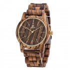 Mens Classic Wood Quartz Wrist <span style='color:#F7840C'>Watch</span> 