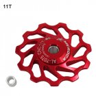 Ceramic Bearing Mountain Bike Road Bicycle 11T 13T Rear Guide Pulley 11T red