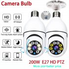 Metal E27 Bulb Surveillance  Camera Wifi Night Vision Full-color Automatic Body Tracking 4x Digital Zoom Video Security Monitor White