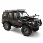 Metal EX86190 Simulation  Climbing  Car  Toys LC76 Remote Control Four-wheel Drive Off-road Vehicle + Luggage Rack Light Lamp Car Model Black_Without battery