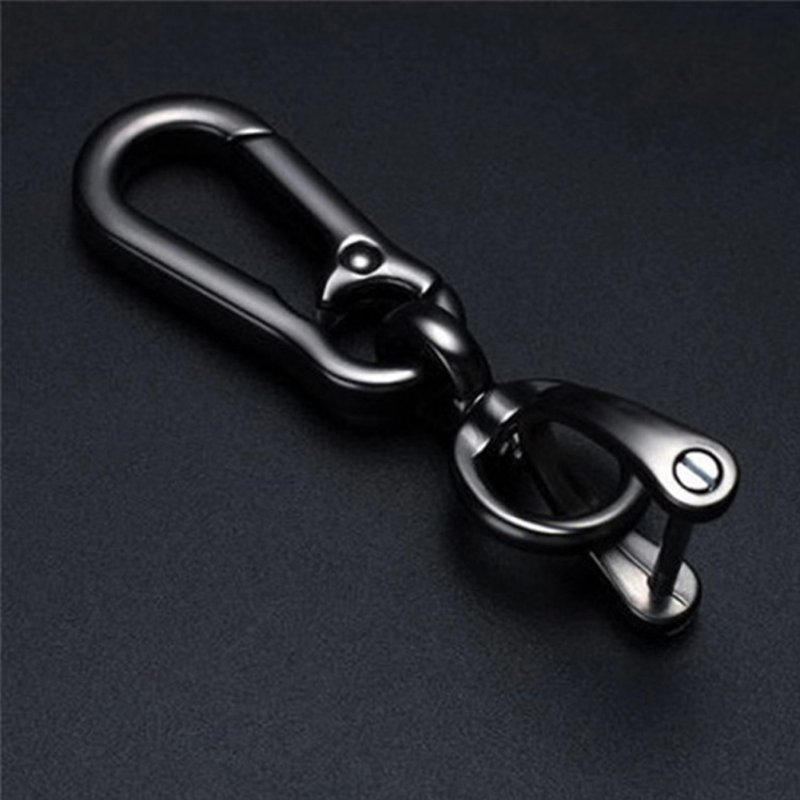 Metal Key Ring Holder Horseshoe Car Keychain Multi-function Keyring Bright black