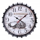 Metal Retro Bottle Cap Mute Wall Clock  Beer Bottle Cover Wall Clock Home Decoration Self-provided 1 AA Battery Style 2