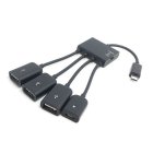 Micro USB OTG Hub Adapter for Smartphone   Tablet Micro USB Splitter for Apple Samsung Lenovo Black 4 in 1 with charging switch