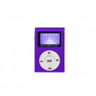 Mini Cube Clip-type Mp3 Player Display Rechargeable Portable Music Speaker with Earphone Usb Cable Purple