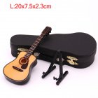 Mini Full Angle Folk Guitar Guitar Miniature Model Wooden Mini Musical <span style='color:#F7840C'>Instrument</span> Model Collection L: 20CM_Acoustic guitar full angle