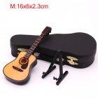 Mini Full Angle Folk Guitar Guitar Miniature Model Wooden Mini Musical <span style='color:#F7840C'>Instrument</span> Model Collection M: 16CM_Acoustic guitar full angle