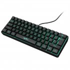 Mini Keyboard 61-key Rgb Lighting Usb Wired Abs Computer Gaming Keyboard black