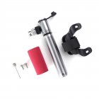 Mini Portable Bicycle Air Pump Air needle + Bracket + Screw Pumping Tool  Silver