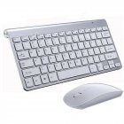 Mini Wireless <span style='color:#F7840C'>Keyboard</span> Mouse Set Waterproof 2.4G for Mac Apple PC Computer Silver