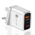 Mobile Phone  Charging  Head PD 20W QC 3 0 Digital Display Dual Port Fast Charge Charger White EU