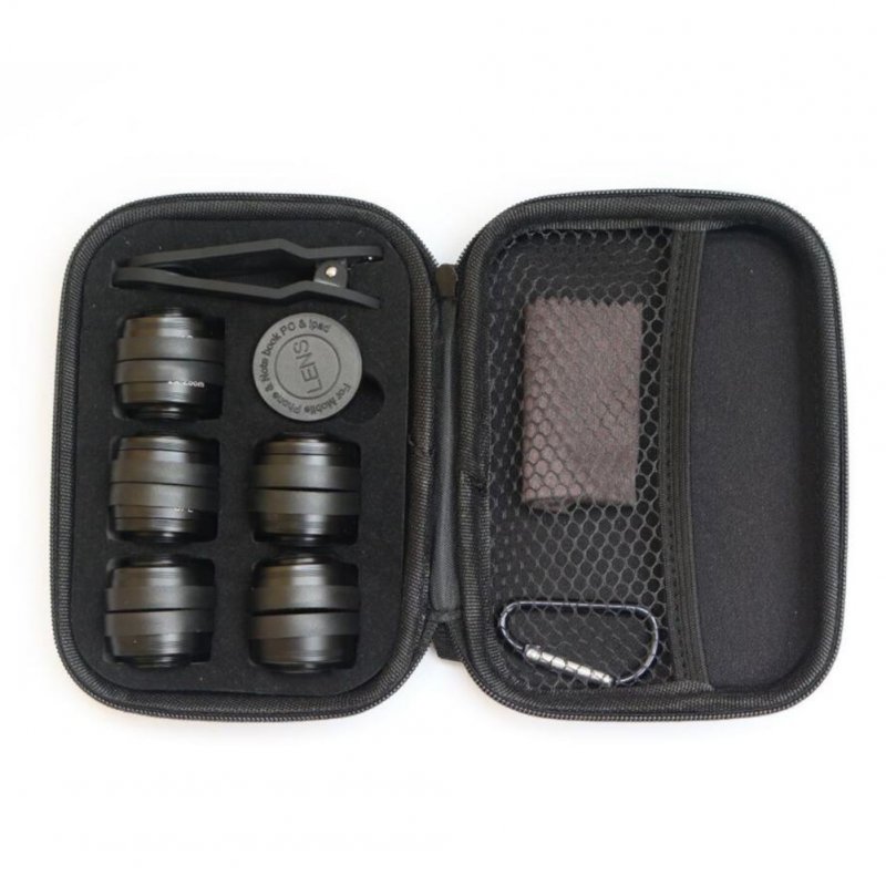 Mobile Phone Lens Wide-angle Macro Fisheye Increase UV Gradient Mirror CPL Starlight 10pcs/set black