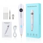 Mole Removal Pen 9 Levels Portable Household Dark Mole Point Pen Usb Plug-in Blue Button Spot Cleaner Beauty Care Tool White