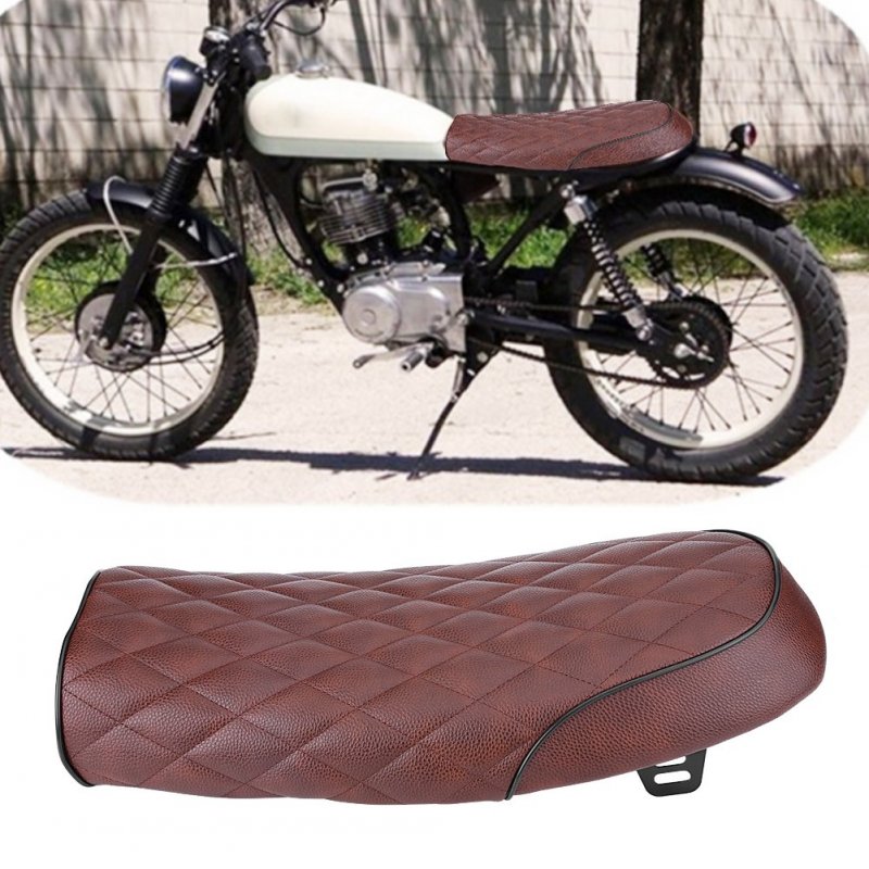 Motorcycle Brown Hump Universal Seat Cafe Racer Vintage Saddle For Honda for Yamaha Flat diamond brown