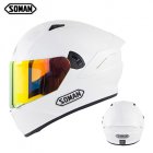 Motorcycle Helmet Anti-Fog Lens sith Fast Release Buckle and Ventilation System Wearable Ergonomic Helmet Pearl White_M
