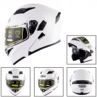 Motorcycle Helmet Unisex Double Lens Uncovered Helmet Off-road Safety Helmet white_L